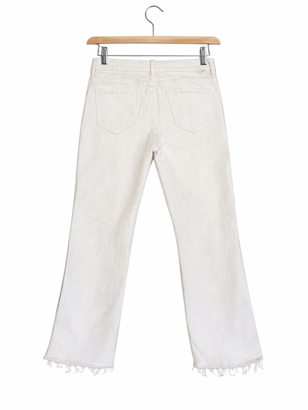 MOTHER White Insider Crop Step Fray Jeans Spring Luxury Designer - Picture 8 of 15
